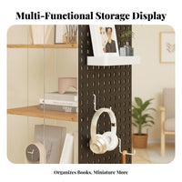 Large Capacity Rolling Pegboard Shelf Space-Saving Design Storage Rack Multipurpose Home Furniture Sturdy Construction for Collectors, Students, Homeowners, Living Room, Bedroom, Office, Small Areas