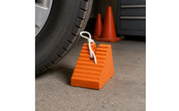 Wheel Chock Ribbed Rubber Wheel Chock Tire Block Rope Loop Safety Block Sloped Top