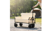 Camping Wagon Foldable Folding Wagon with Seat Heavy-Duty Outdoor Gear for Campers, Beach