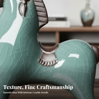 Tang Horse Figurine Symbol of Good Fortune Tang Design Horse Ornament Compact Size for Collectors, Business Owners, Entryway, Beverage Cabinet