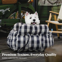 Built-in Safety Leash Dog Car Seat Detachable and Washable Dog Carrier Car Seat Side Storage Pockets for City Commuters, Daily Errands, Home