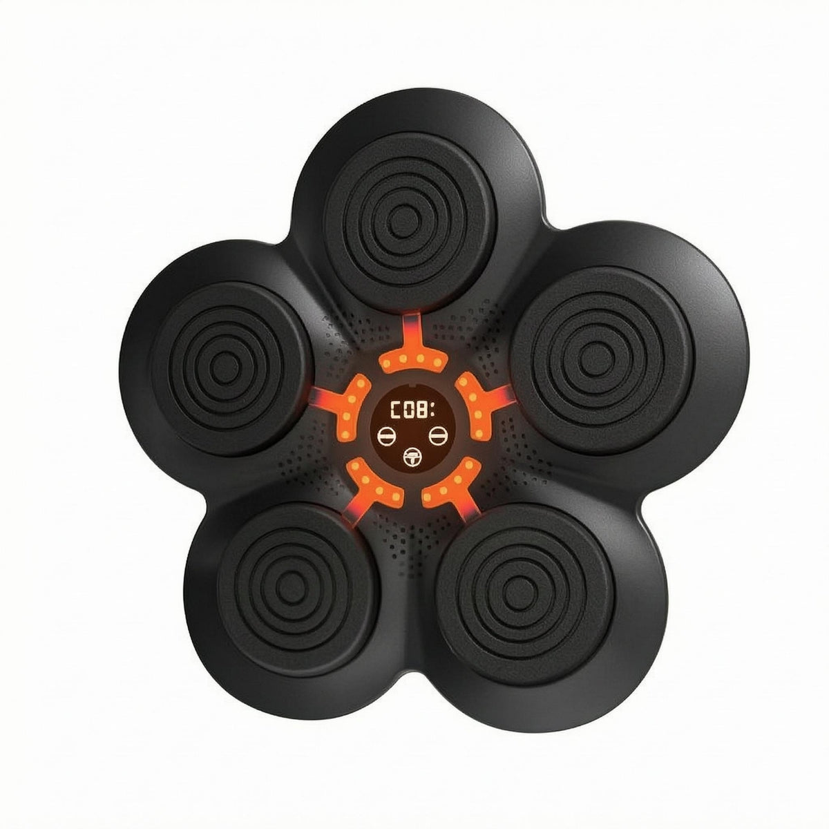 Black and Orange Wall-Mounted Boxing Target Illuminated Smart Boxing Target Perforated Bluetooth Rhythm Training Pad for Home Gym