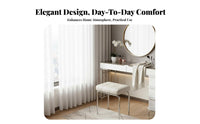 French & design Cross-Legged paddinged Bench Modern Minimalist Vanity Seat Luxury Design Upholstered Stool Polished Metal Frame for Interior Decorators, Adults, homeowners, Makeup Area, dressing area, full-length Closet, Entryway