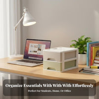Space-Saving Stackable Drawer unit adaptable Desktop Organizer level-top Surface Storage Drawers for Makeup Users, Office Workers, Dormitory, Dorm Room, Vanity Table, Classroom