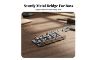 4-String Bass Bridge Easy to Install 4 String Bass Bridge Musical Instrument Accessory Shiny Finish Rustproof for Luthiers