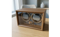Wooden Automatic Watch Winder Quiet Two-Watch Watch Winder Compact Box Transparent for Office