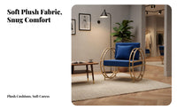 Nordic aesthetic Metal Frame Settee Minimalist Design Seating Furniture Space-Saving Loveseat Upholstered for Apartment Dwellers, Business Owners, Living Room, Reception Area, Studio, Boutique