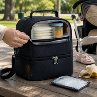 Multi-layer Breast Milk Cooler Bag, Portable Insulated Storage for Baby Bottles and Essentials