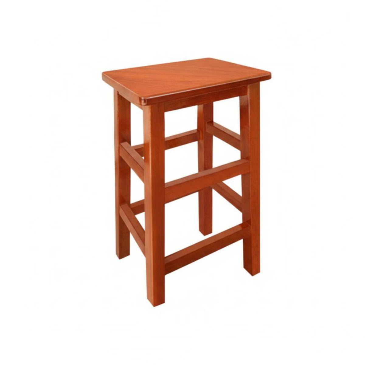 Solid Wood Construction Four-Legged Wooden Stool Vintage Design Unadorned Wooden Seat Multi-Purpose Backless High Chair Mortise and Tenon Joinery for Homeowners, Business Owners, Cafe, Restaurant, Home, Kitchen