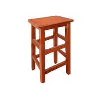 Solid Wood Construction Four-Legged Wooden Stool Vintage Design Unadorned Wooden Seat Multi-Purpose Backless High Chair Mortise and Tenon Joinery for Homeowners, Business Owners, Cafe, Restaurant, Home, Kitchen