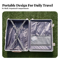 Lightweight Design Aluminum Frame Carry-on Suitcase Sturdy Corner Protectors Aluminum Frame Travel Case Scratch Resistant for Women, Adults