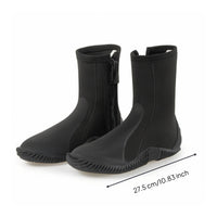 Diving Boots Vulcanized Diving Booties with Zipper Anti-Slip for Cold Water