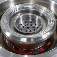 Korean Style Embedded Round Charcoal Grill with Upper Exhaust for Tabletop BBQ