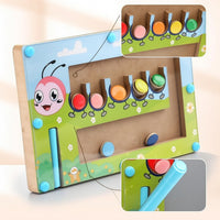 Educational Caterpillar Maze Tabletop Maze Board Fine-Motor Color Matching Board Hand-Eye Coordination for Preschoolers