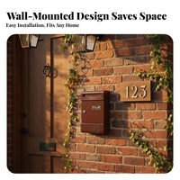 Wall-Mounted Locking Mailbox Weather-Resistant Wall-Mounted Metal Mailbox Secure Outdoor Post Box Sturdy Construction
