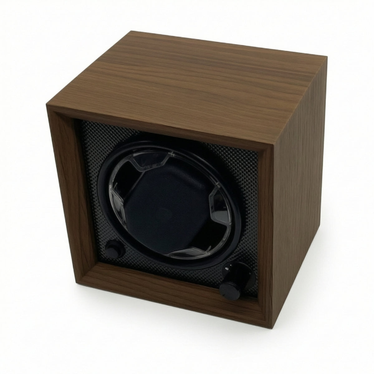 Wooden Single Watch Winder with LED Light Compact Automatic Watch Winder with LED Light Ultra-Quiet Silent for Display Shelf, Bedside Table, Office Desk