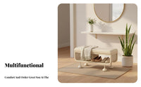 Multi-Functional Padded Shoe Rack Bench Multifunctional Entryway Furnishing Space-Saving Household Furniture High Load Capacity for Homeowners, Apartment Dwellers, Families, Hallway, Bedroom, Living Room, Closet
