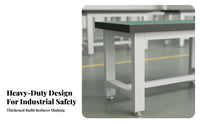Heavy Duty Workbench High Load Capacity Anti Work Table Sturdy Construction Industrial Repair Bench for Technicians, Repair Specialist S, Basement