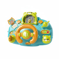 Musical Steering Wheel Toy Fixing Straps Interactive Steering Wheel Toy Plastic