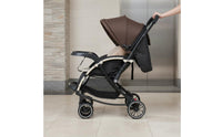 Reversible Handle Infant Pram Full Recline Seat Foldable Infant Carriage Shock Absorption Gentle Sway Infant Pram for Newborns, Young Children, Travel