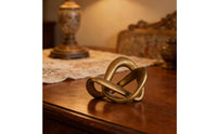 Geometric Knot Sculpture Minimalist Design Luxe Knot Statue Glossy Surface Gold Abstract Statue for Living Room