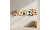 Wooden Busy Board Hand-Eye Coordination Wall-Mounted Activity Board Motor Skills Educational Activity Panel for Kindergarten