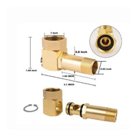 Angular Swivel Elbow Adapter Compact Brass Hose Elbow Gold-Toned 3/4 GHT Hose Adapter