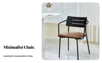 Modern Design Upholstered Armchair with Wooden Frame Minimalist Aesthetic Upholstered Frame Armchair Ergonomic rearrest Dining Chair for Cafe Owners, Homeowners, Interior Designers, Living Room, Restaurant, Lounge Area, perusing alcove