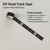 DIY Road Tape, Removable Washi for Creative Play, Educational Floor Sticker for Children, Repositionable Railway