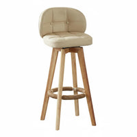 360-Degree Rotation Upholstered Swivel Stool with Backrest Comfortable Cushion Counter Chair Stable Structure Household Furniture High-Density Foam Padding for Homeowners, Adults, Business Owners, Home Bar, Kitchen Island, Restaurant, Dining Room