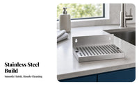 Dispensing Box Drip Tray Brushed Silver walledMounted Drip Tray Perforated