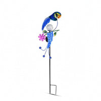 Multicolor Solar Garden Light with Metal Pole Outdoor Stake Light with Glass Globe Wireless Long-Lasting for Patio