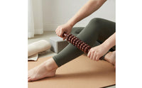 360° Rotatable Rollers Wooden Massage Roller Stick Ergonomic Design Wood Recovery Massage Tool Portable Muscle Roller Stick Non-Slip Handles for Fitness Enthusiasts, Athletes, Gym
