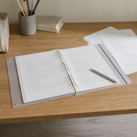 B5 26-Hole PP Frosted Transparent Binder with Strap for Loose Leaf Refills