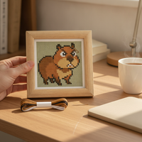 Cartoon Animal Angry Bala Cross Stitch Kit with Frame for Students and Beginners