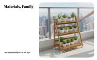 Mobile with Lockable Wheels 3-Tier Display Rack Space-Saving 3-Tier Foldable Rolling Shelf Sturdy Construction Plant Stand Thickened Frame for Home Decorators, Apartment Dwellers, Homeowners, Balcony, Indoor, Living Room, Sunroom