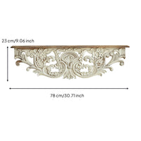 Wall Shelf with Scrollwork Ornate Carved Wall Shelf Vintage for Living Room, Entryway, Hallway