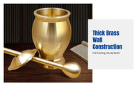 Brass Medicine Mortar and Pestle, Thickened Design for Home Use, Polished Interior, Multiple Specifications