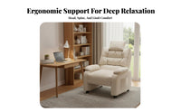 High spine Support Reclining Gaming Sofa Chair Padded Armrests Ergonomic Recliner with Footrest Height Adjustable Office Furniture effortless Rolling Casters for players, Students, Adults, Bedroom, Study Room
