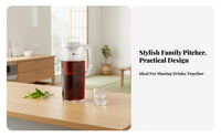 Large Capacity Water Carafe Heat Resistant Cold Brew Coffee Pitcher Measurement Markings Cold Brew Coffee Maker for Home, Office