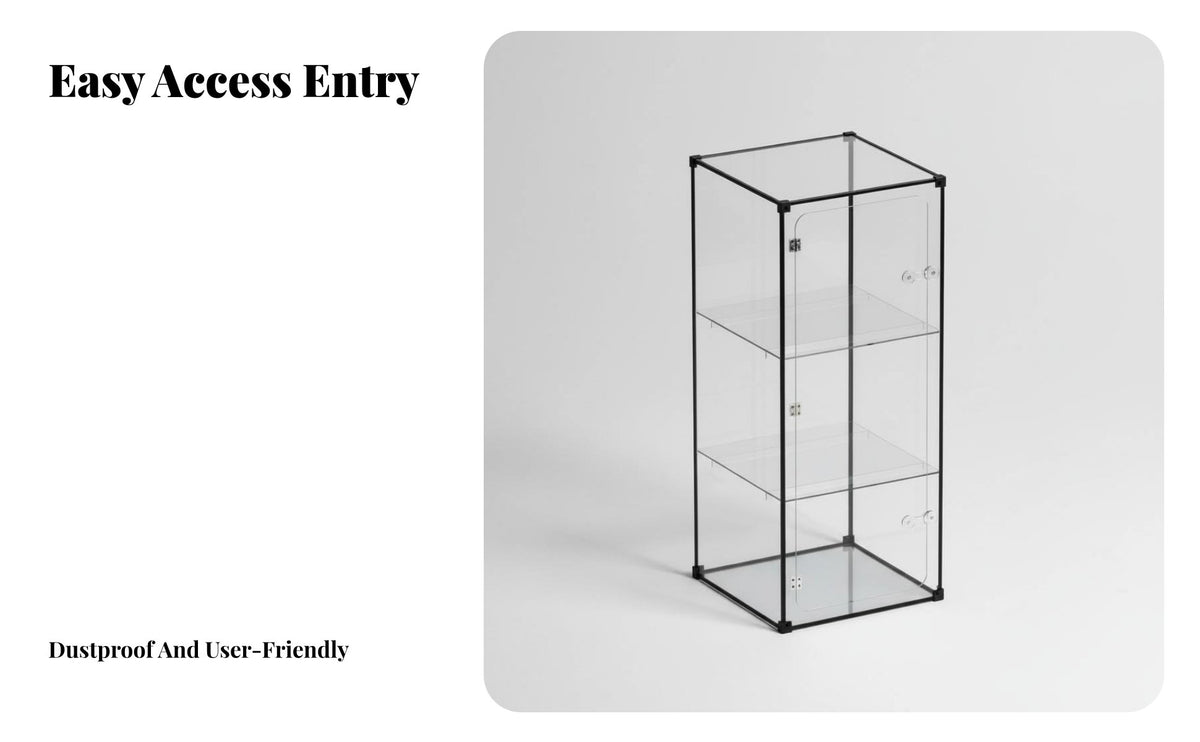 Acrylic Display Case Front Door Panel Dustproof Figurine Cabinet High See-Through Quality Clear Figure Showcase for Collectors, Hobbyists