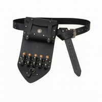 Vial Holders Medieval Waist Bag Rune-Like Patterns Viking Pouch Metal Studs Cosplay Belt Bag Front Flap for Cosplayers