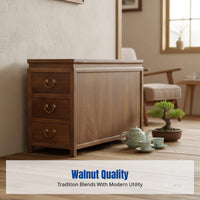 Chinese Luohan Bed, Solid Wood Sofa, Sliding Daybed, Meditative Design, Walnut, Living Room, Storage Drawers, Modern Design