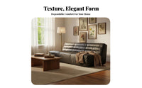 Oil Wax Finish L-Shaped Corner Sofa Retro Design Sectional Couch Minimalist design Living Room Furniture Space-Saving for Apartment Dwellers, Homeowners, People Who Entertain, Home, Lounge Area, Basement