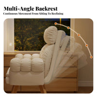 High rear rearrest Upholstered rotating Armchair Thickly Padded Lounge Chair Modern and aesthetic Living Room Seating Ergonomic Design for Home Workers, Students, homeowners, studying corner, Bedroom, Reception Area, Nursery