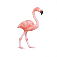 Resin Flamingo Figurine Miniature Pink Flamingo Figurine Home Decor Molded Feather Texture Outdoor Ornament Decorative Base