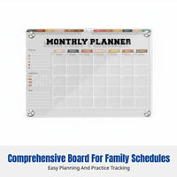 Transparent Magnetic Acrylic Board, Erasable Fridge Note Board, Weekly Monthly Planner, Refrigerator Display