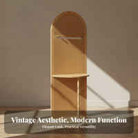 French Design Unrestricted Standing Divider with Shelves Vintage Aesthetic Arched Panel with Shelf Multi-Functional Partition Screen Easy Assembly for Interior Design Enthusiasts, Small Apartment Dwellers, Closed Ice Workers, Entryway, Bedroom