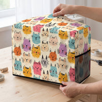 Sewing Machine Dust Cover with Cute Cat Print, Foldable Protective Cover for Home Sewing Machines