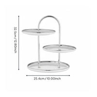 Electroplated Frame 3-Tier Dessert Stand Multi-Layer Storage Tiered Serving Tray Light Luxury Design Ceramic Cupcake Holder Easy to Clean for Wedding, Afternoon Tea, Party, Birthday